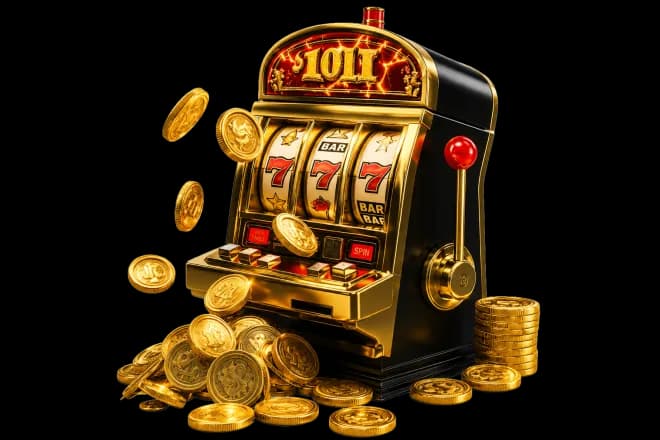 Slot machine with coins