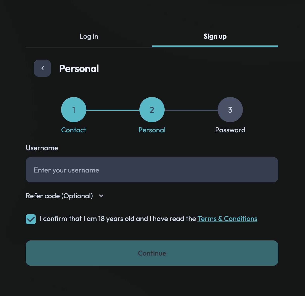 Step 2: Provide your personal details.